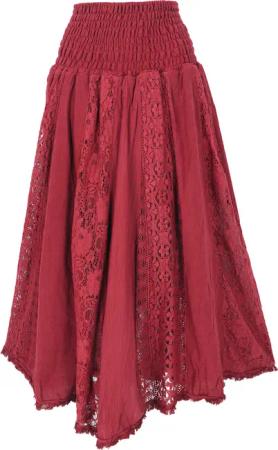 Guru-Shop Minirock Boho Spitzen Maxirock, Flamenco