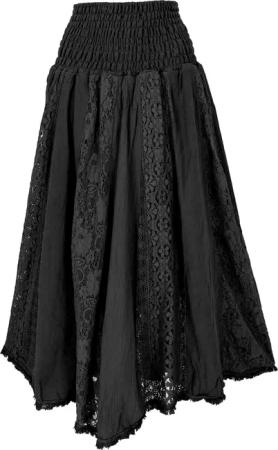 Guru-Shop Minirock Boho Spitzen Maxirock, Flamenco