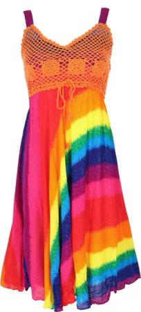 Guru-Shop Midikleid Boho Minikleid, Sommerkleid, Krinkelkleid