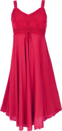 Guru-Shop Midikleid Boho Minikleid, Häkelkleid, Sommerkleid,..