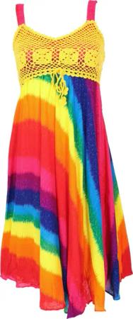 Guru-Shop Midikleid Boho Minikleid, Sommerkleid, Krinkelkleid