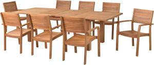 MERXX Garten-Essgruppe »Batavia«, (Set, 9-tlg., Tisch
