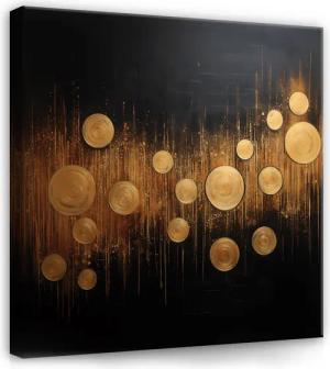 Wallarena Leinwandbild Abstrakt Gold Schwarz Glamour