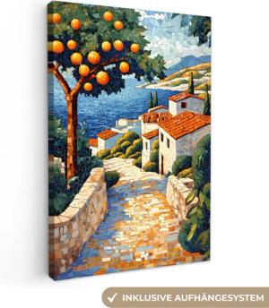 OneMillionCanvasses® Leinwandbild Häuser - Mosaik -