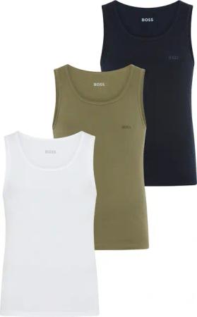BOSS Tanktop "3P RibClassic BOSS ONE x David Beckham", Ton in Ton Stickerei auf der Brust