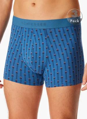 Schiesser Herren Unterwäsche blau Baumwolle & Mix Gemustert,unifarben