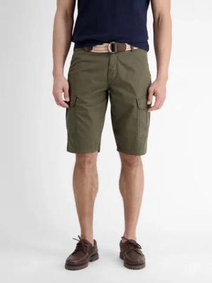 Cargo-Bermuda mit Gürtel - Aged Olive