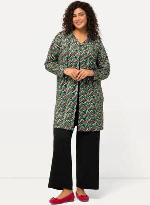 Ulla Popken Longshirt Jerseyjacke Punkte A-Linie
