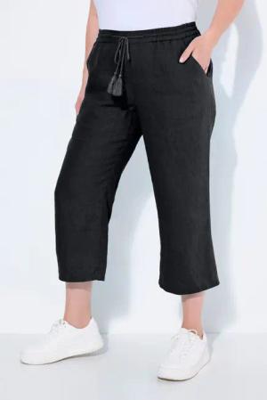 Ulla Popken Funktionshose 7/8-Leinenhose elastischer Bund
