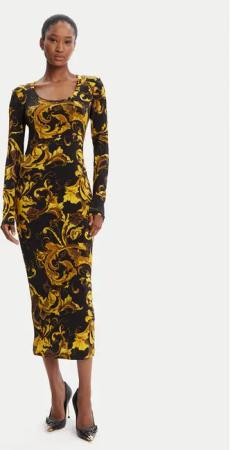 Versace Jeans Couture Kleid für den Alltag 79HAO920 JS500 Schwarz Slim Fit