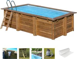 Gre Rechteckpool "MARBELLA 2", (Set, 8 tlg.), Kiefernholz, BxLxH: 270x420x117 cm