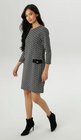 Aniston SELECTED Etuikleid, mit grafischer Jacquardmusterung - NEUE KOLLEKTION