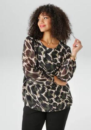 Aniston PLUS Schlupfbluse, mit blickdichtem Jerseyfutter - NEUE KOLLEKTION