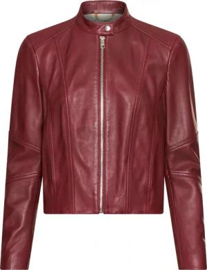 BOSS ORANGE Lederjacke "Saleste Premium Damenmode", aus fein genarbtem Leder