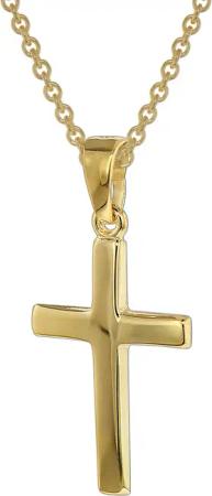 trendor 39438 Kreuz-Anhänger Gold 333 mit goldplattierter Silberkette