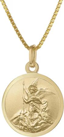 trendor 41428 Erzengel Michael Anhänger Gold 333 an goldplattierter Kette