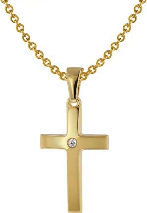 trendor 75426 Kreuz-Anhänger Gold 333 / 8 Karat mit vergoldeter Halskette