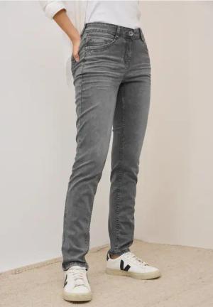Cecil Damen Jeans im Casual Fit in Grau, Gr: 29
