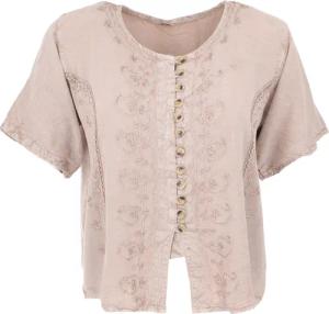 Guru-Shop Longbluse Kurzes Blusentop Boho chic,