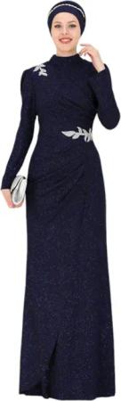 fashionshowcase Maxikleid Damen Abendkleid im Abaya-Stil