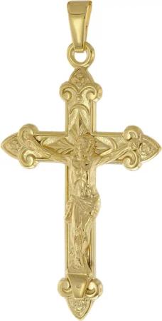 trendor Kreuzanhänger Kreuz mit Korpus Gold