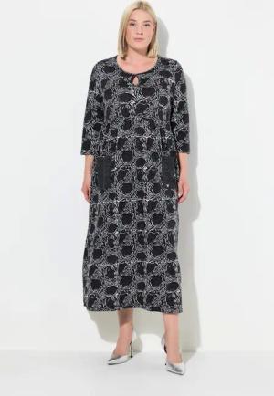 Ulla Popken Maxikleid Jerseykleid A-Linie Blumendruck