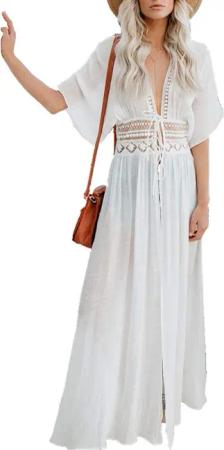RWEUOQ Strandkleid Kimono Sommerkleid Damen Strandkleid