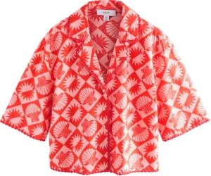 Next Kurzarmbluse Sommershirt mit Leinenanteil (1-tlg)