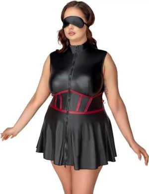 Cottelli Bondage Minikleid Wetlook Kleid mit