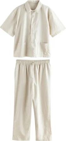 Next Pyjama Kurzärmeliger Schlafanzug aus Baumwoll-Leinenmix