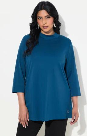 Ulla Popken T-Shirt Shirt A-Linie Stehkragen