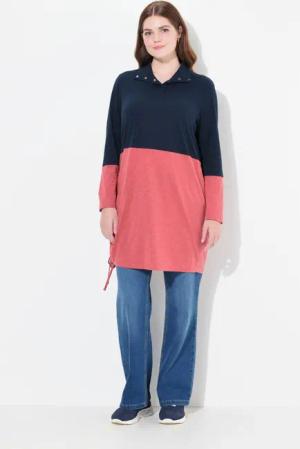 Ulla Popken Longshirt Longshirt Saumband Stehkragen