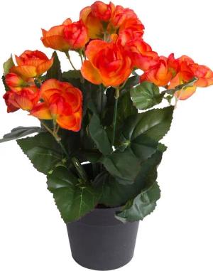 Kunstblume Begonienbusch mit 7 Stielen, Botanic-Haus,