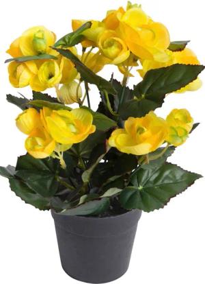 Kunstblume Begonienbusch mit 7 Stielen, Botanic-Haus,