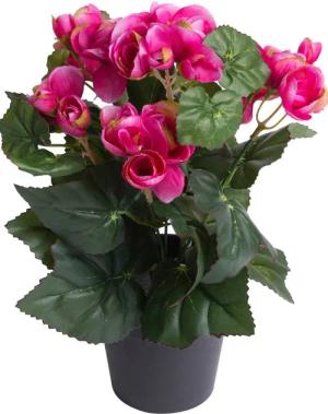 Kunstblume Begonienbusch mit 7 Stielen, Botanic-Haus,