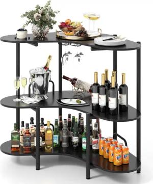 COSTWAY Bartisch, Küche, 3 Ebenen Hausbar,
