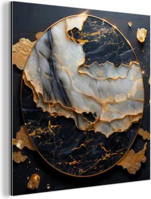 MuchoWow Metallbild Kunst - Gold -