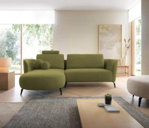 Goldstoff Ecksofa Zenit – L-Form Sofa