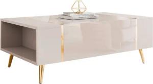 ALLHOUSE24 Couchtisch DIAMANT GOLD Sofatisch Hochglanz,