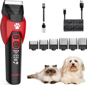 FOSMET Hundeschermaschine Elektrischer Profi-Tierhaarschneider für Hunde