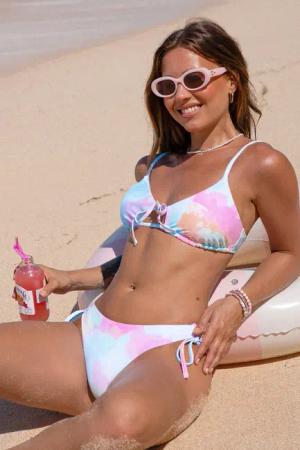 Tie-Dye Low-Waist Bikini-Set