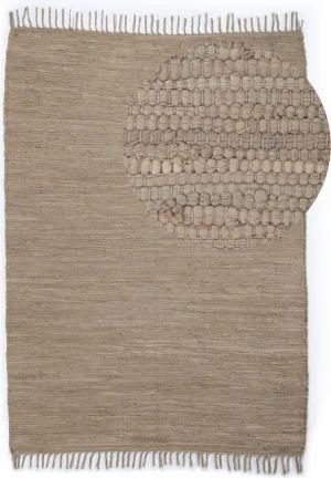 carpetfine Teppich "Kelim Chindi uni, auch als Läufer", rechteckig, 5 mm Höhe, Wendeteppich, reine Baumwolle, handgewebt, Uni-Farben, mit Fransen