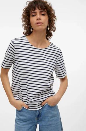 Vero Moda Rundhalsshirt "VMABBY SS ZIP TOP JRS NOOS", mit kurzem Reißverschluss im Rücken