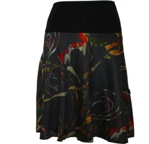 dunkle design A-Linien-Rock Weinrot Grau Schwarz