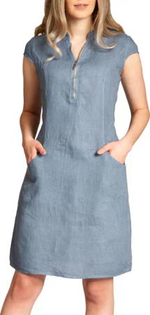 Caspar Sommerkleid SKL040 knielanges Damen Leinenkleid