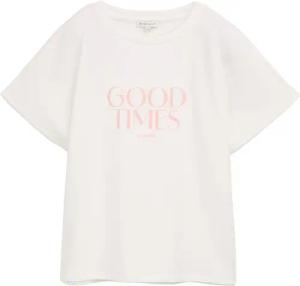 TOM TAILOR Damen Loose Fit T-Shirt mit Print, weiß, Uni, Gr. XXXL