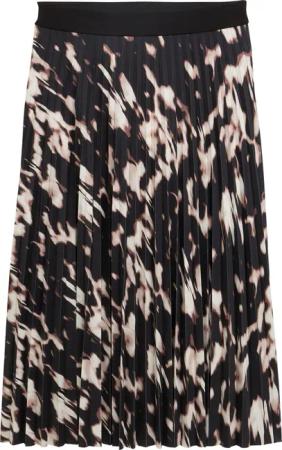 TOM TAILOR Damen Plissee Midi-Rock, braun, Animalprint, Gr. 46