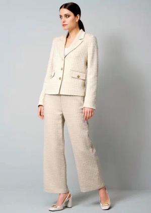 Eleganter Blazer aus Bouclé - stein - Gr. 36 von Goldner Fashion
