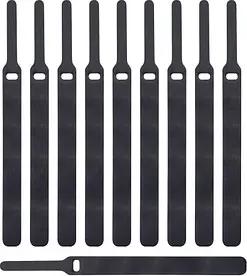 10 LABEL THE CABLE Klettkabelbinder BASIC STRAPS schwarz