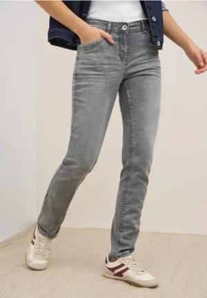 Cecil Damen Jeans im Casual Fit in Grau, Gr: 31